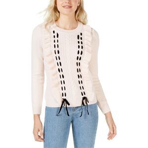 Maison Jules Pink Sweater with Black Accents